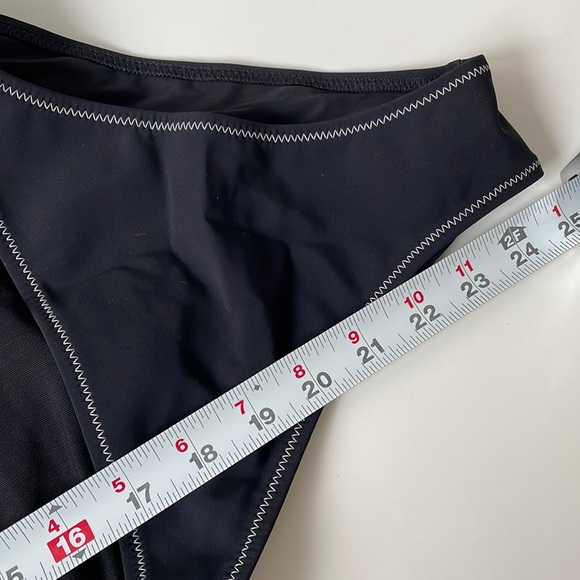 NWT (S) SOLID & STRIPED Sybil blackout UV protect professional swimsuit mesh mid - Picture 9 of 12